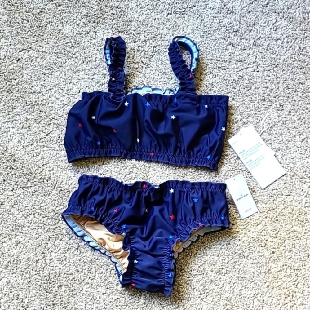 Old Navy Toddler Girl Star Bikini - Patriotic, Red white and blue - Picture 1 of 8